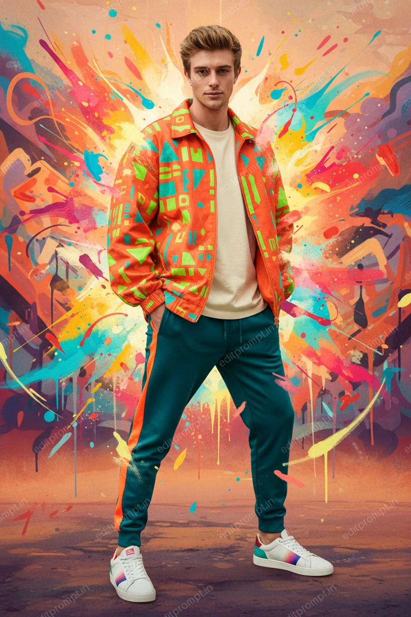 cartoon ai photo prompt — Groovy Sensation Cartoon AI Photo Prompt for Boys