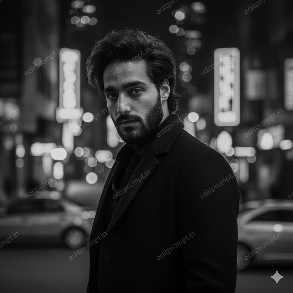 cinematic ai photo prompt — Urban Noir Portrait Cinematic AI Photo Prompt for Boys