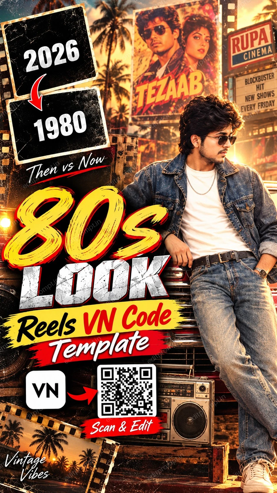 1980s Look Retro Edit template poster