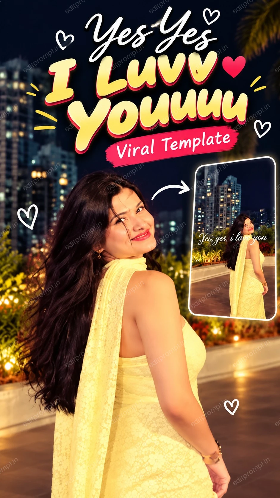 Yes Yesss I Luvv You viral CapCut template poster