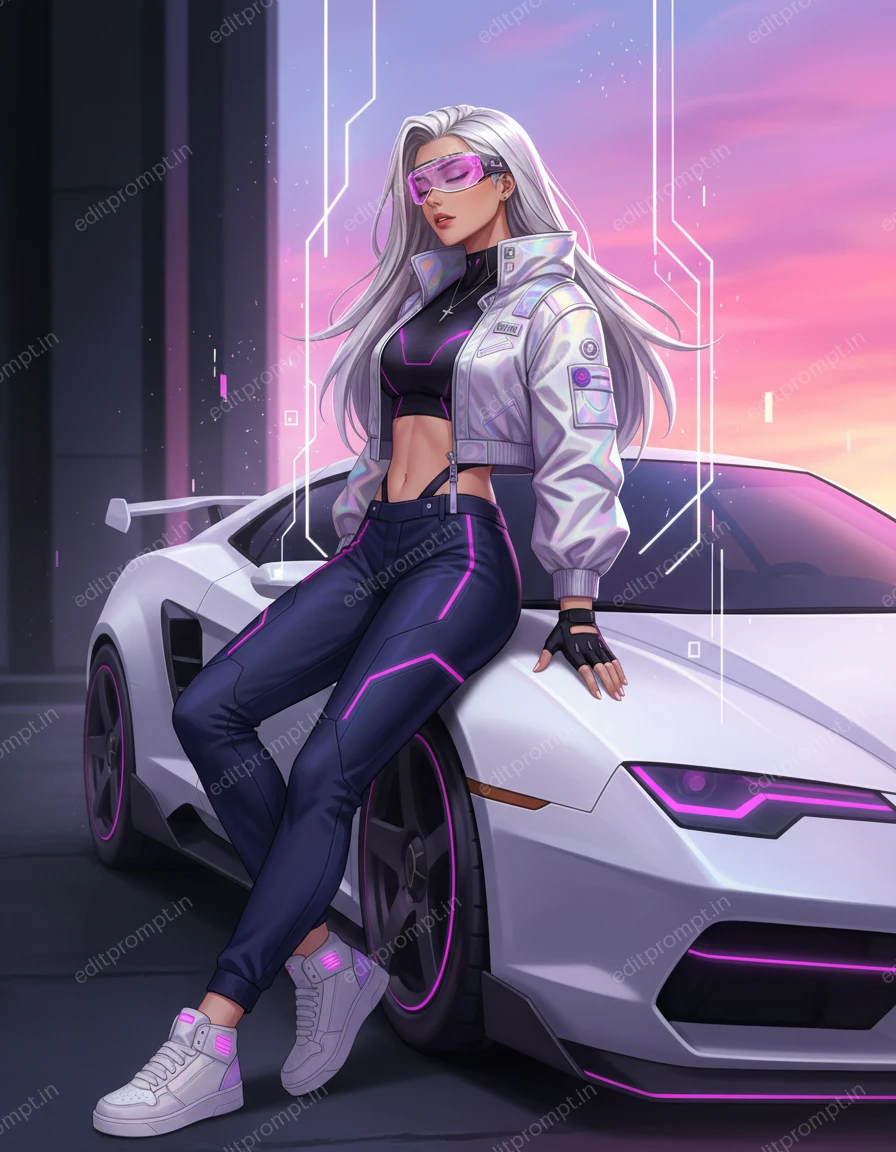 cartoon ai photo prompt — Neon Legends Rise Cartoon AI Photo Prompt for Girls