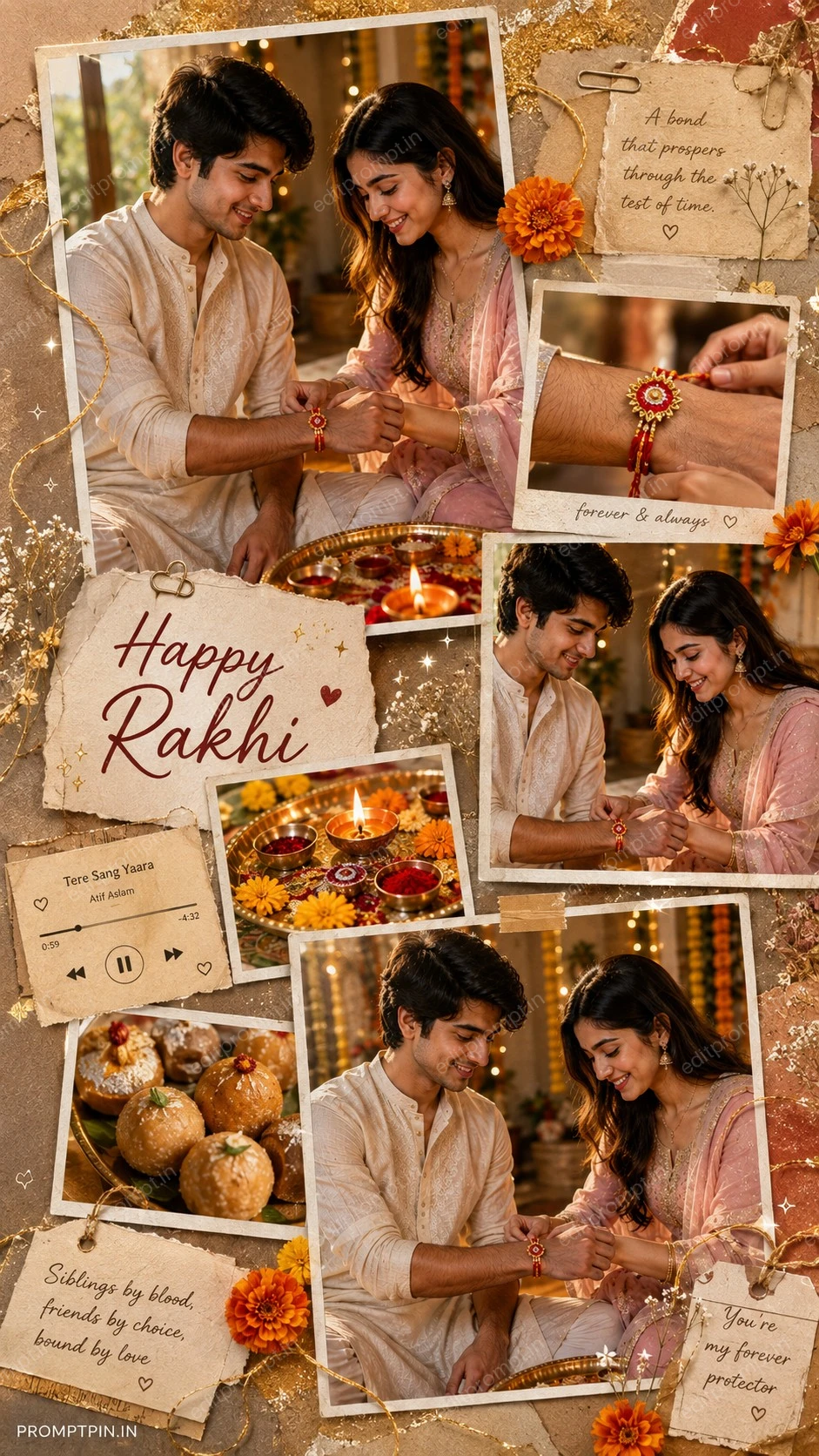 photo prompt — Raksha Bandhan Aesthetic Collage AI Photo Prompt Happy Rakhi