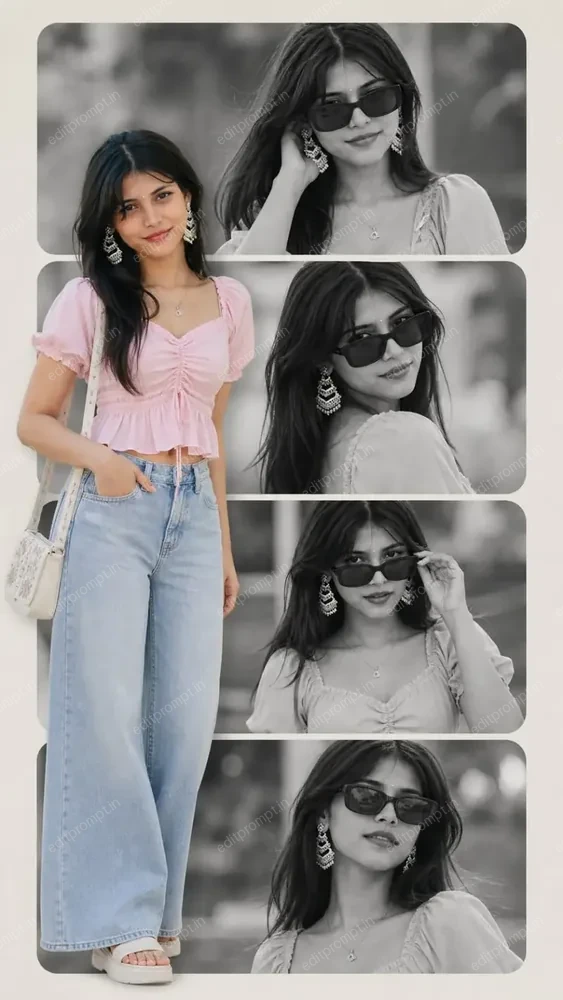 collage ai photo prompt — Trending Aesthetic College Prompt Collage AI Photo Prompt for Girls