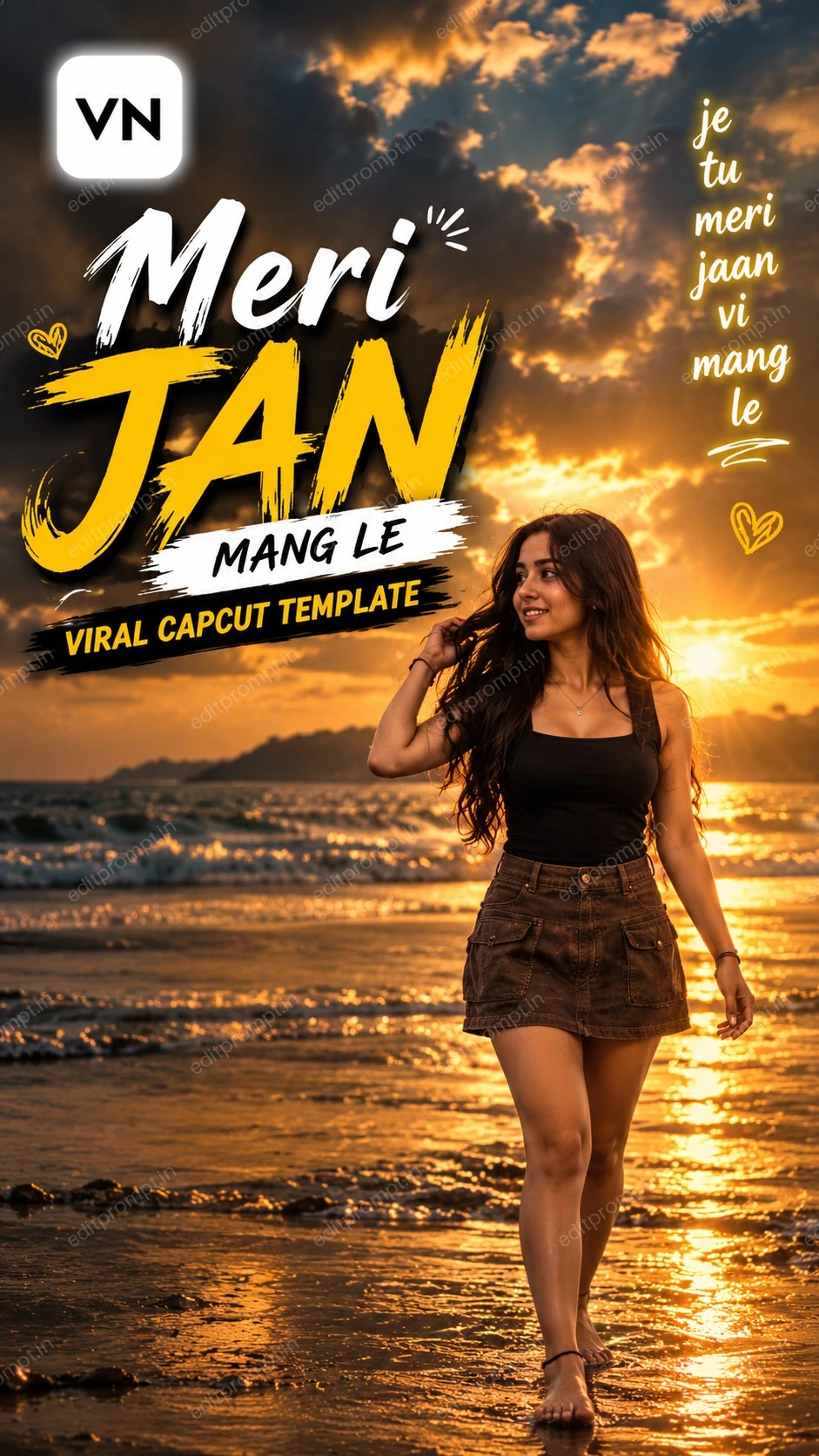 Je Tu Meri Jan Vi Mang Le Reel Edit template poster