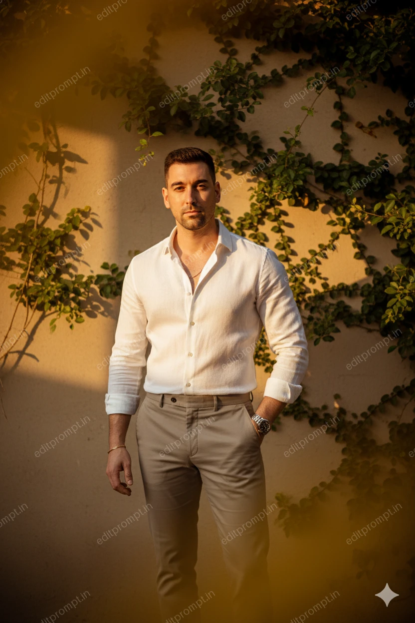 portrait ai photo prompt — ☀️ Golden hour confidence Portrait AI Photo Prompt for Boys