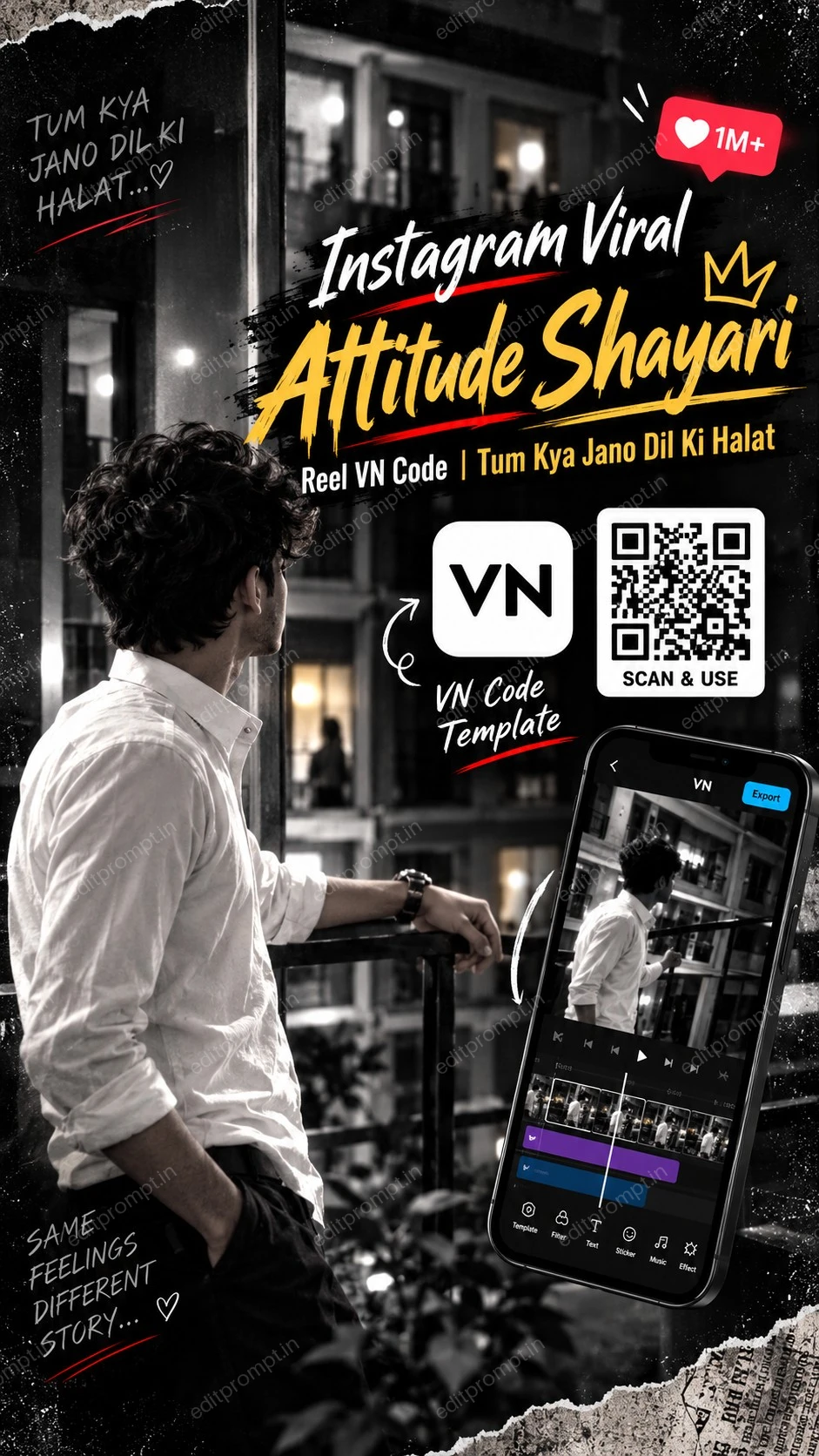Tum Kya Jano Dil Ki Halat Shayari Edit template poster