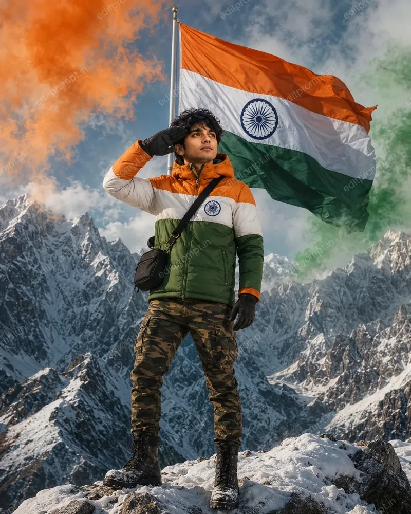 photo prompt — Independence Day AI Photo Prompt: A Cinematic Himalayan Portrait