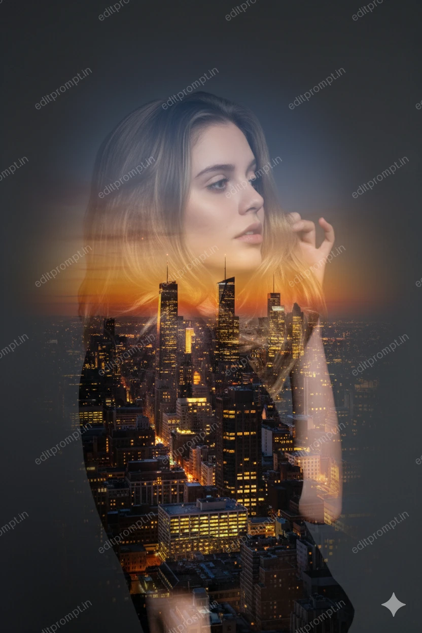collage ai photo prompt — City Within the Mind Collage AI Photo Prompt for Girls