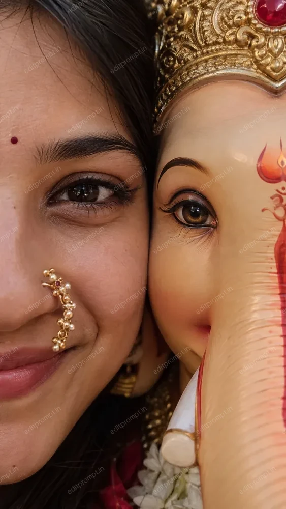 festival prompt — Ganpati Bappa Half Face Prompt