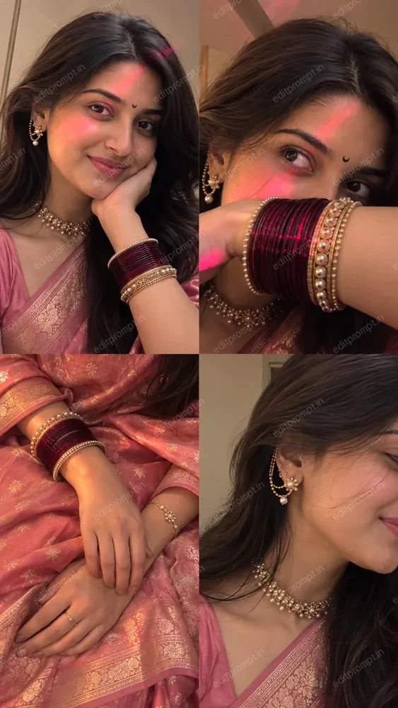 Aesthetic Saree Photo Prompt for Girls
