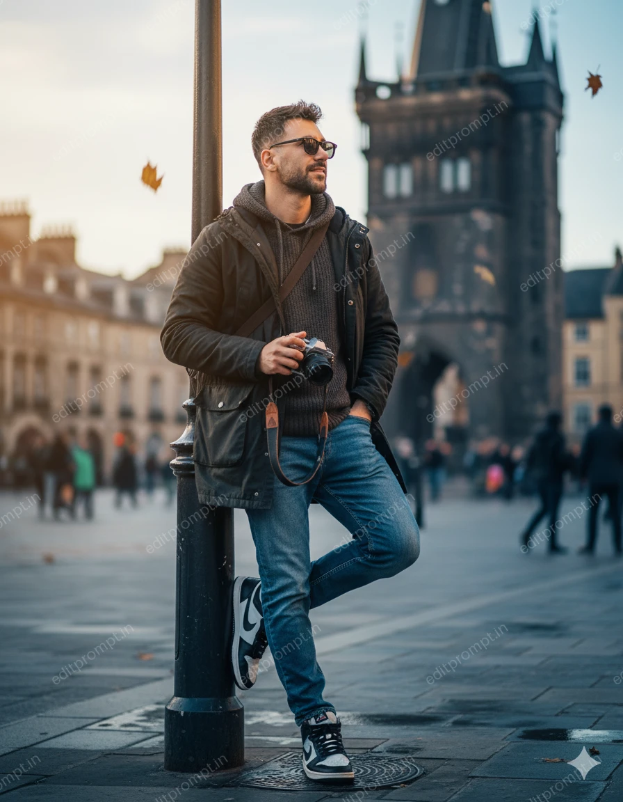 travel ai photo prompt — Street Photographer Travel AI Photo Prompt for Boys
