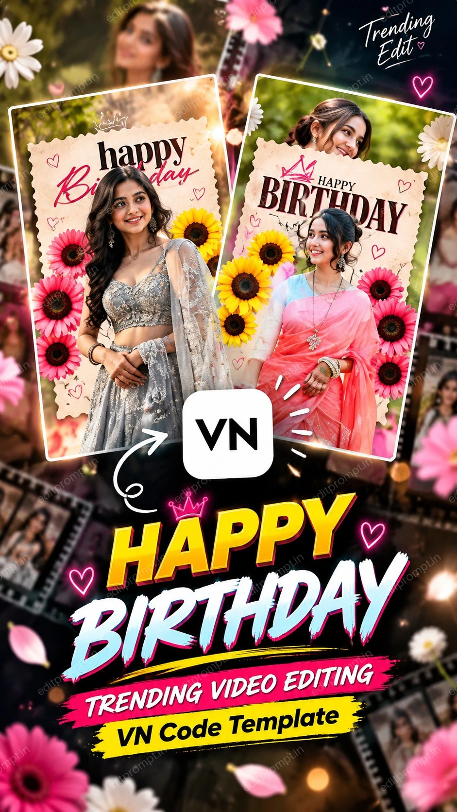 Happy Birthday Reel Edit template poster