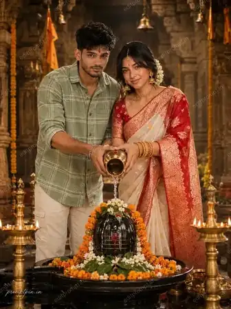 portrait prompt — Divine Shiv Puja Couple AI Photo Editing Prompt