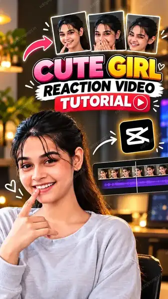Cute Girl Reaction CapCut template poster