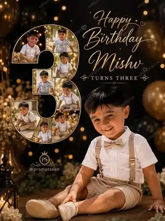 birthday prompt — Baby Happy Birthday Wishes Photo Editing Prompt