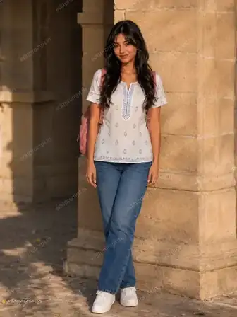 aesthetic prompt — Girls Prompt for the Effortless Kurti and Jeans Campus Girl