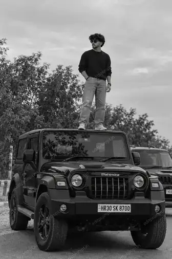 photo prompt — Standing on Thar Roof AI Photo Prompt for Boys