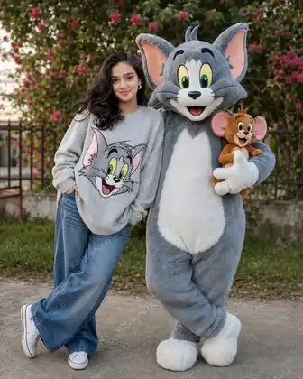 cartoon prompt — Tom & Jerry Photo Editing Prompt For Girls