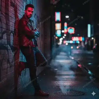 cinematic ai photo prompt — Urban Night Glow Cinematic AI Photo Prompt for Boys