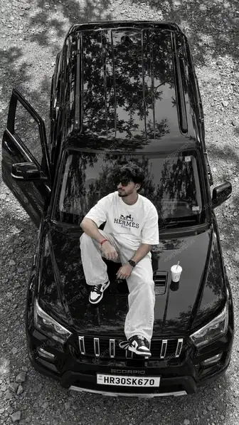 Drone View Scorpio Car AI Photo Prompt for Boys