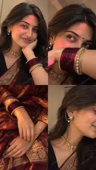 photo prompt — Saree Collage AI Photo Prompt for Girls