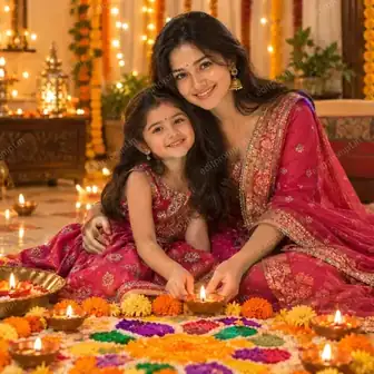 Mother and Daughter — Diwali preview