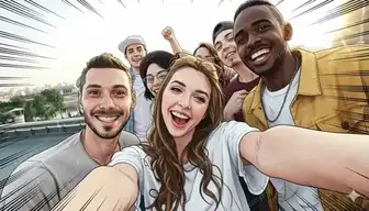 selfie ai photo prompt — Manga Style Selfie AI Photo Prompt for Girls
