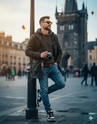 travel ai photo prompt — Street Photographer Travel AI Photo Prompt for Boys