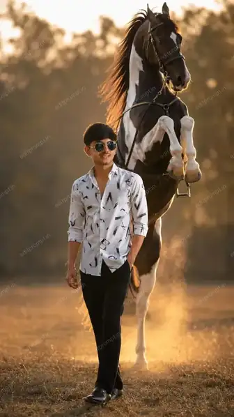 aesthetic ai photo prompt — Photo With Horse Royal Vibe